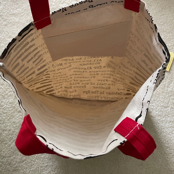 NWT Out of Print Banned Books Canvas Tote Bag. Interior Pocket. - Picture 3 of 4